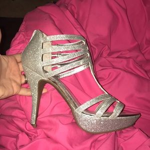 glitter platform heels